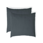 Carla - Lot De 2 Taies D'Oreiller - Gaze De Coton - Bleu Orage