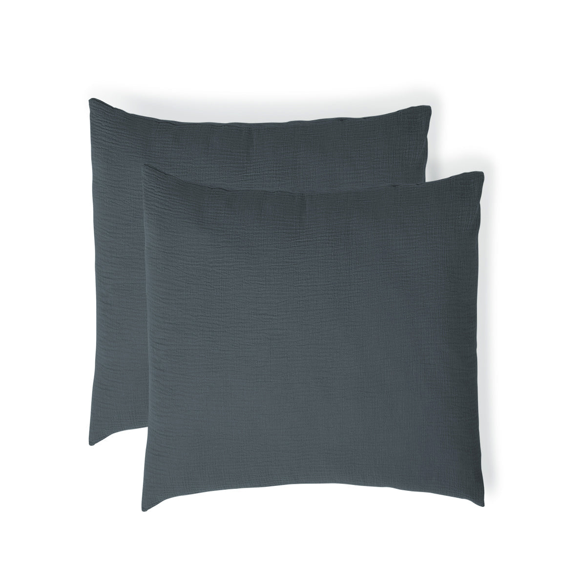 Carla - Lot De 2 Taies D'Oreiller - Gaze De Coton - Bleu Orage