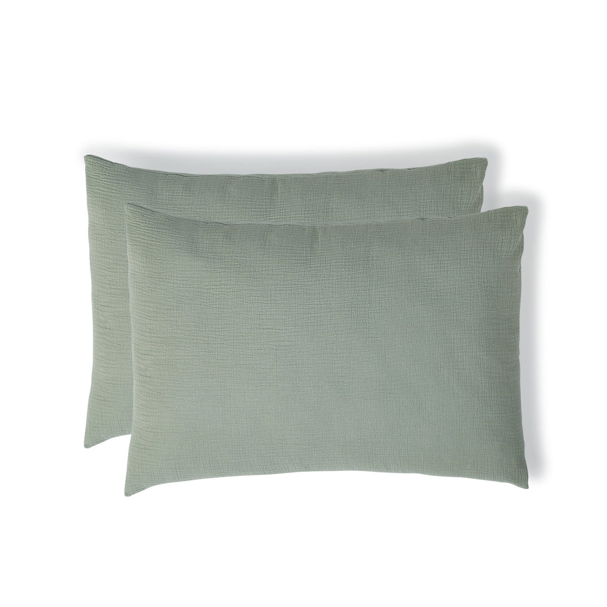 Carla - Lot De 2 Taies D'Oreiller - Gaze De Coton - Céladon
