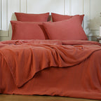 Carla - Lot De 2 Taies D'Oreiller - Gaze De Coton - Rouge