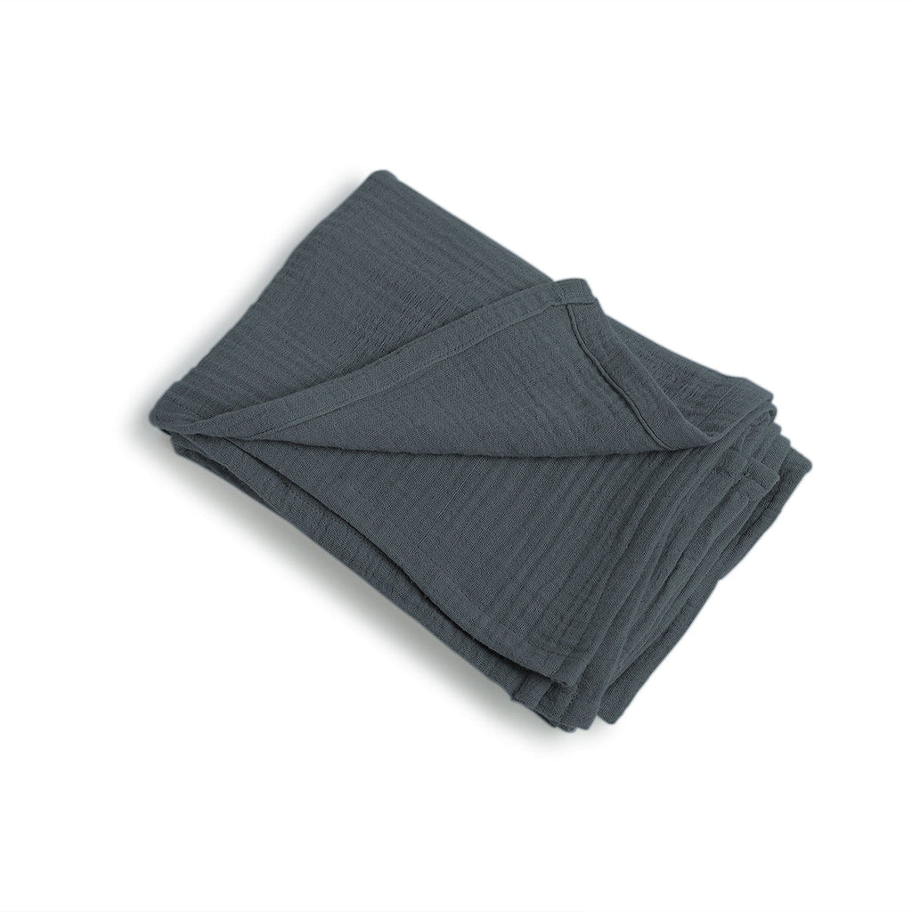 Carla - Lot De 2 Taies D'Oreiller - Gaze De Coton - Bleu Orage
