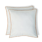 Zoé - Taie D'Oreiller (X2) - Percale De Coton - Blanc/Caramel