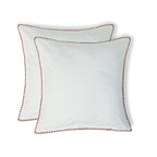 Zoé - Taie D'Oreiller (X2) - Percale De Coton - Blanc/Rouge