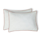 Zoé - Taie D'Oreiller (X2) - Percale De Coton - Blanc/Rouge