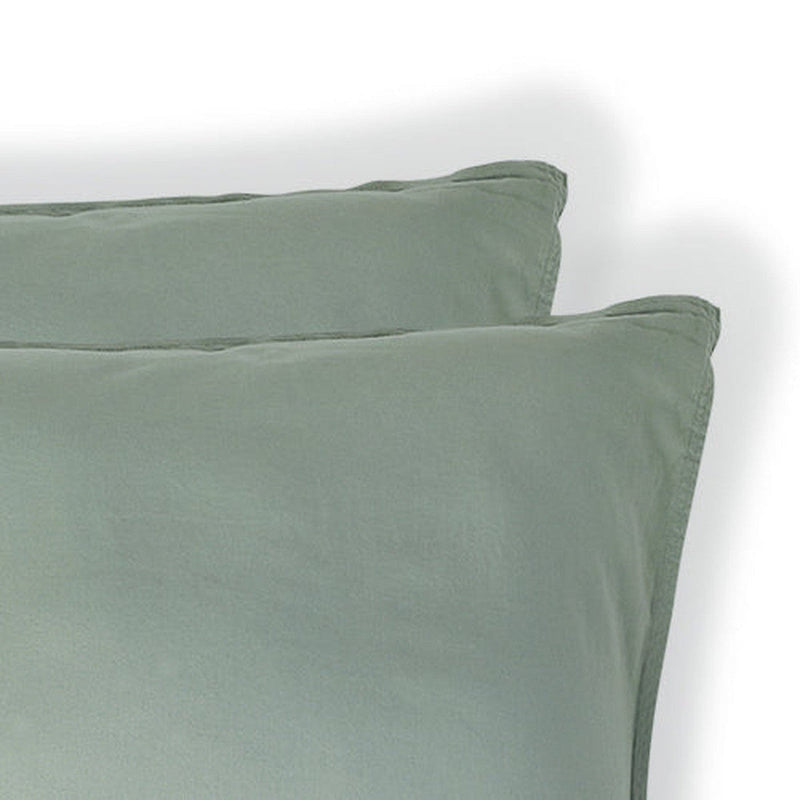 Pillowcase (X2) - Washed Cotton - Celadon Green - Luna