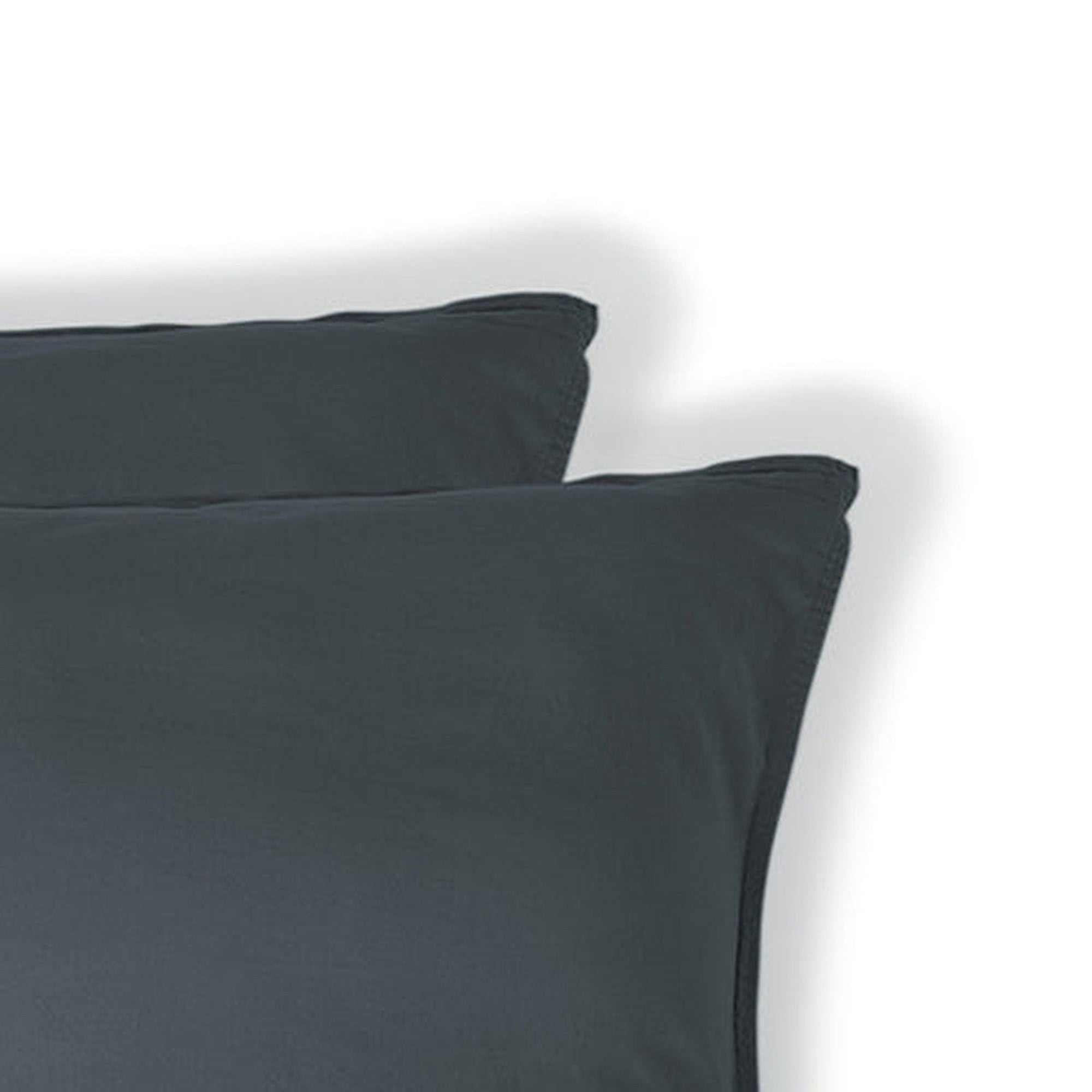 Luna - Lot De 2 Taies D'Oreiller - Coton Lavé - Bleu Orage