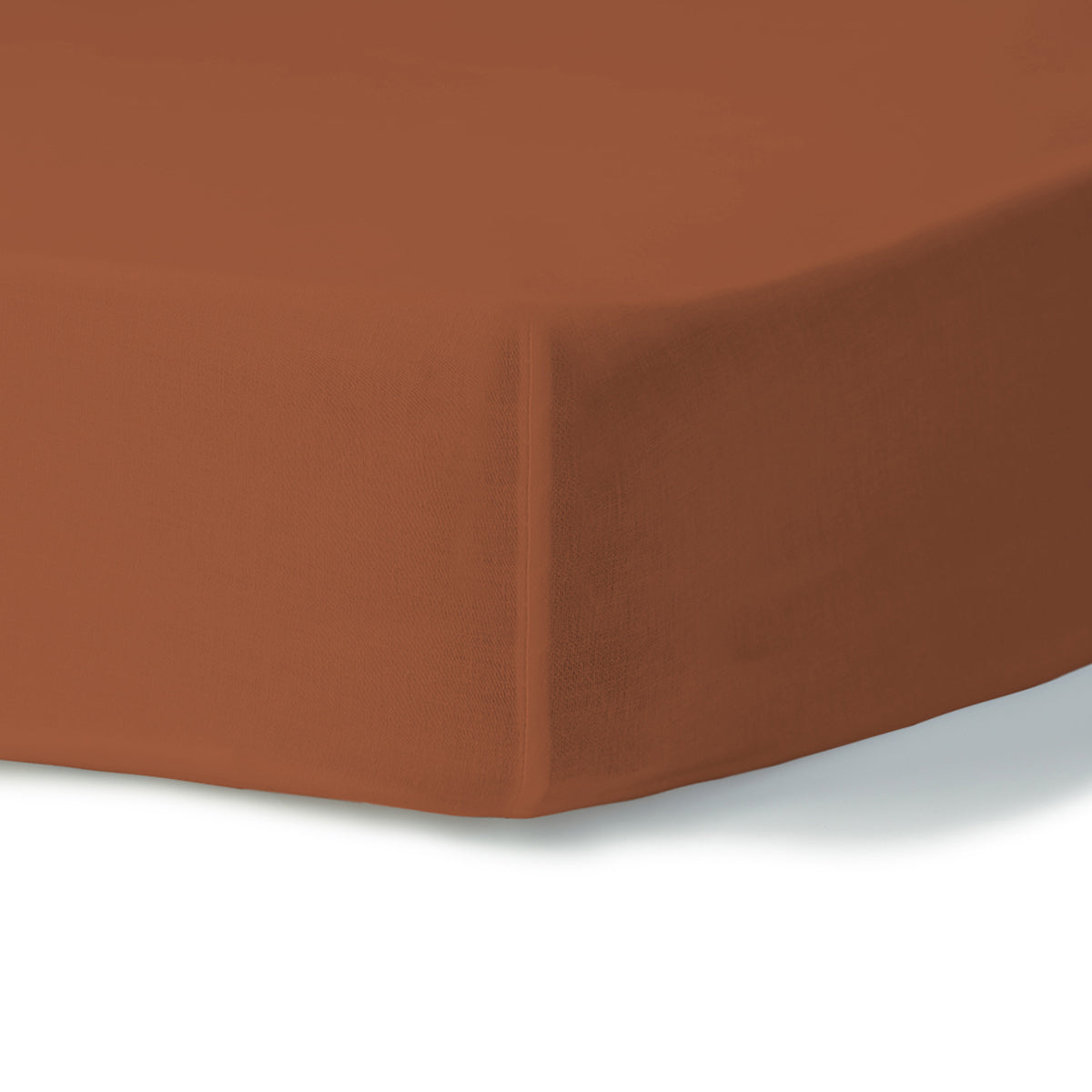Nina - Drap Housse - Percale De Coton - Rouge Toscane