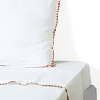 Zoé - Drap Plat - Percale De Coton - Blanc/Rouge