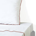 Zoé - Drap Plat - Percale De Coton - Blanc/Rouge