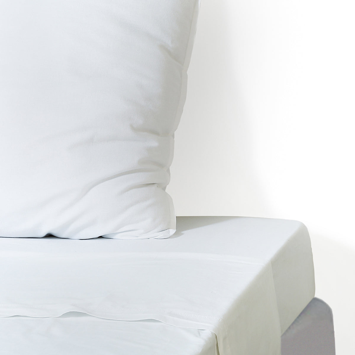 Luna - Flat Sheet - Washed Cotton - White
