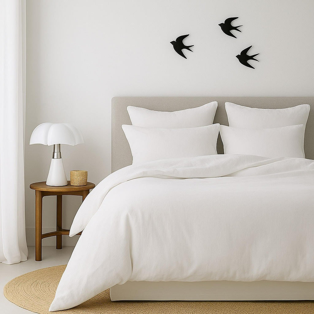 Luna - Flat Sheet - Washed Cotton - White