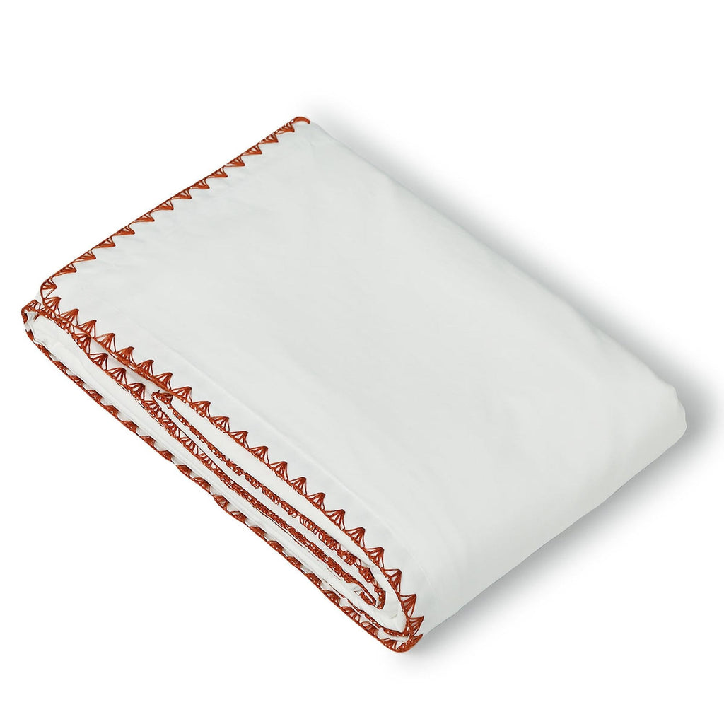 Zoé - Housse De Couette - Percale De Coton - Blanc/Rouge