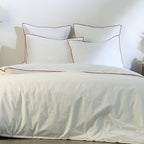 Zoé - Housse De Couette - Percale De Coton - Blanc/Rouge