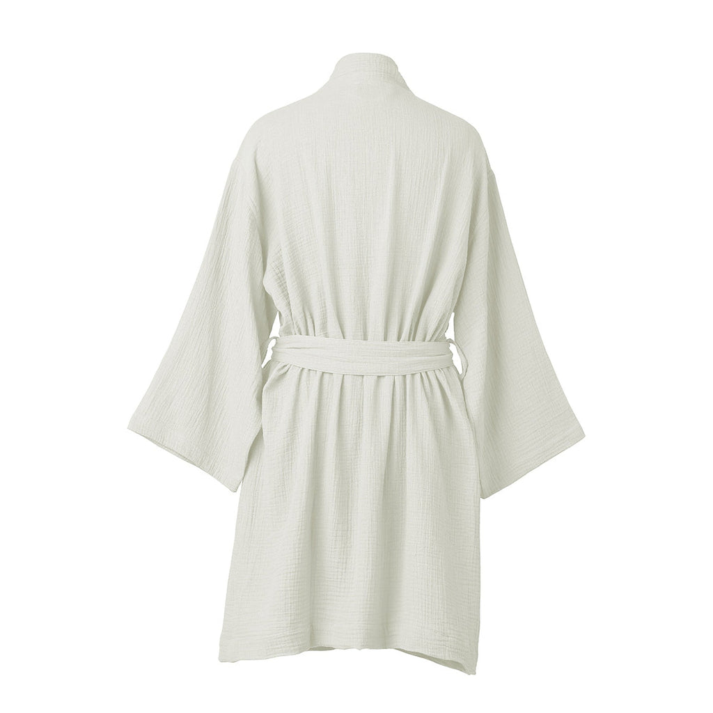 Kimono Bathrobe - Cotton Gauze - White - Carla