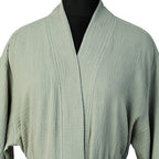 Kimono Bathrobe - Cotton Gauze - Celadon Green - Carla