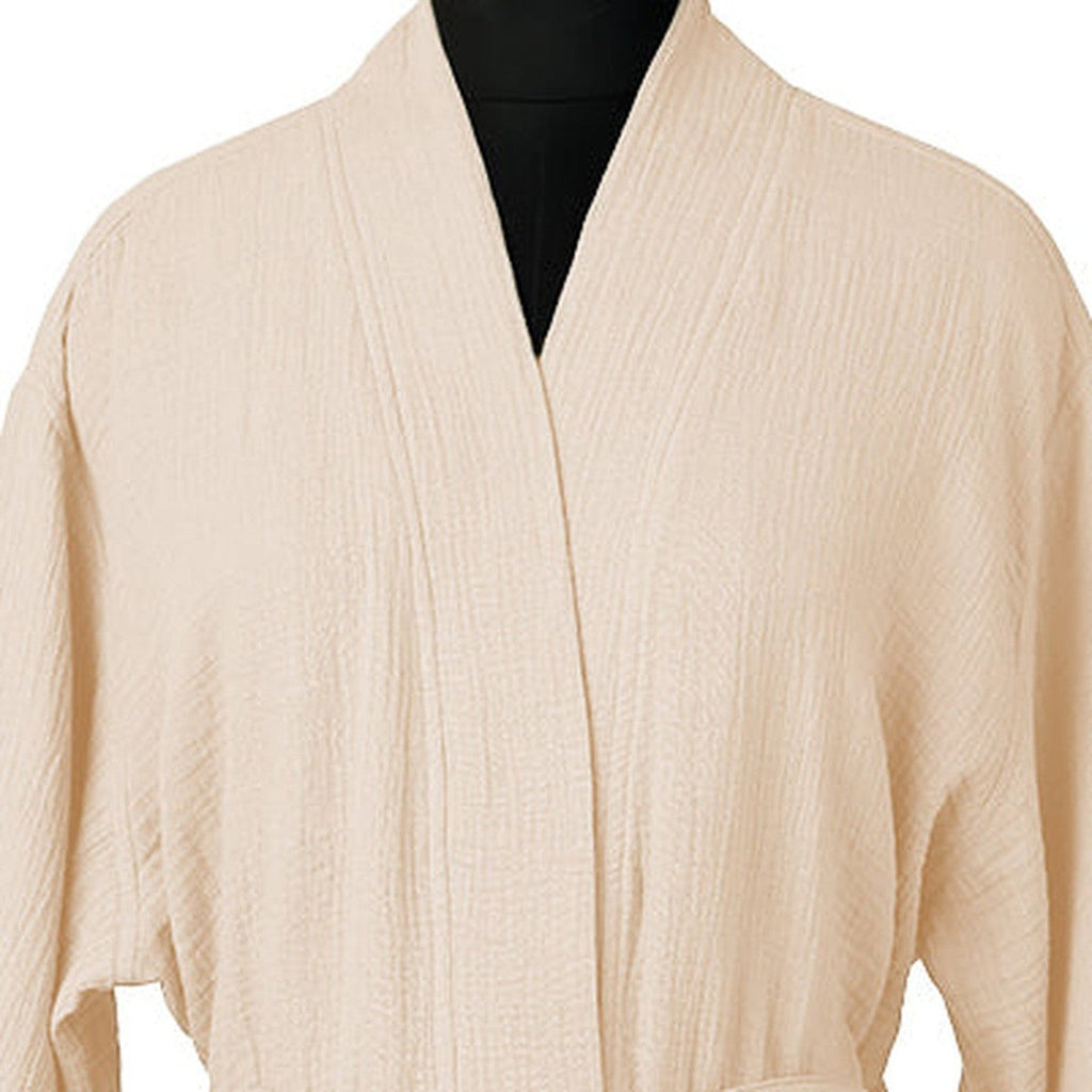 Kimono Bathrobe - Cotton Gauze - Pink - Carla
