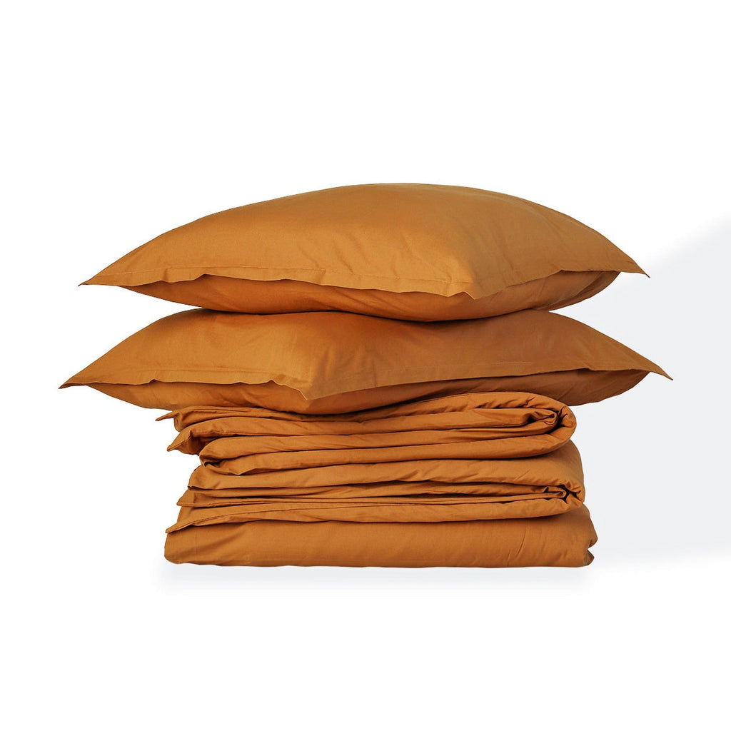 Nina - Parure + Taies - Percale De Coton - Caramel