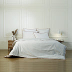 Zoé - Parure + Taies - Percale De Coton - Blanc/Caramel