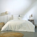 Zoé - Parure + Taies - Percale De Coton - Blanc/Bleu Denim