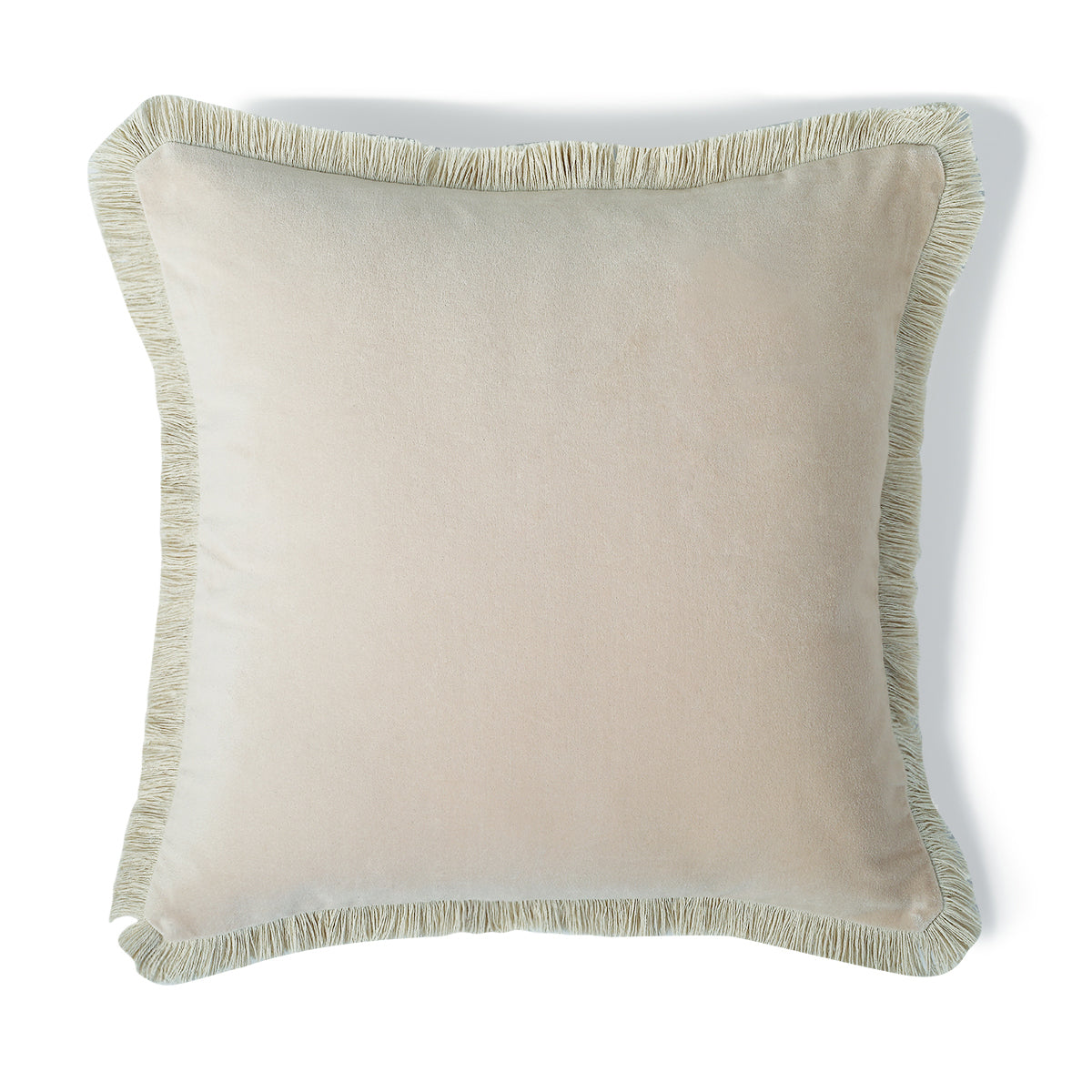 Funda de cojín Riva de terciopelo de algodón - Beige
