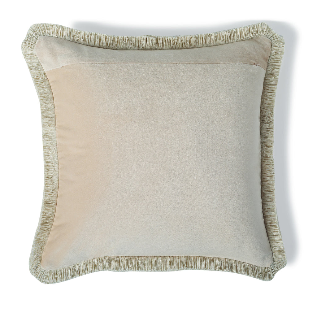 Funda de cojín Riva de terciopelo de algodón - Beige