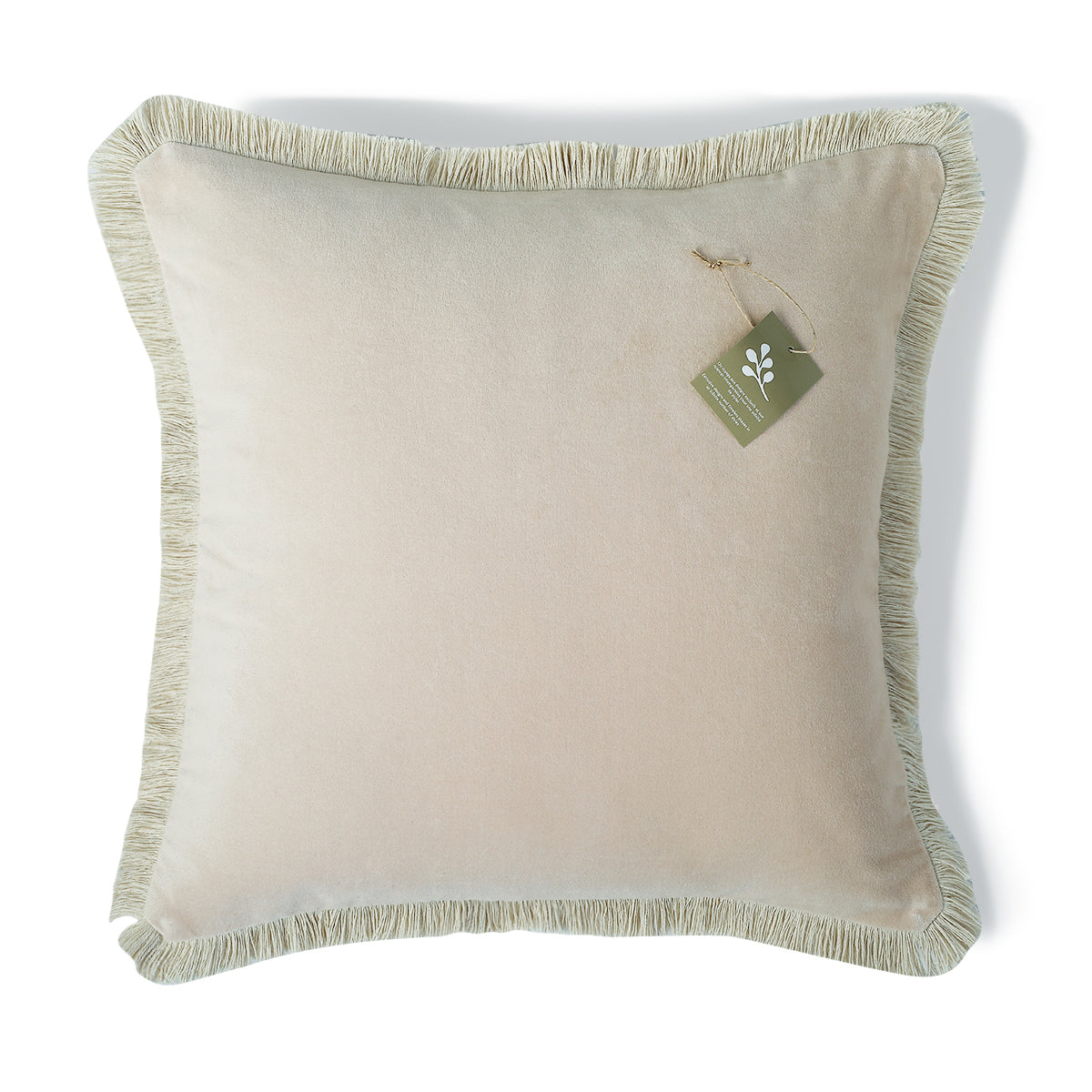 Funda de cojín Riva de terciopelo de algodón - Beige