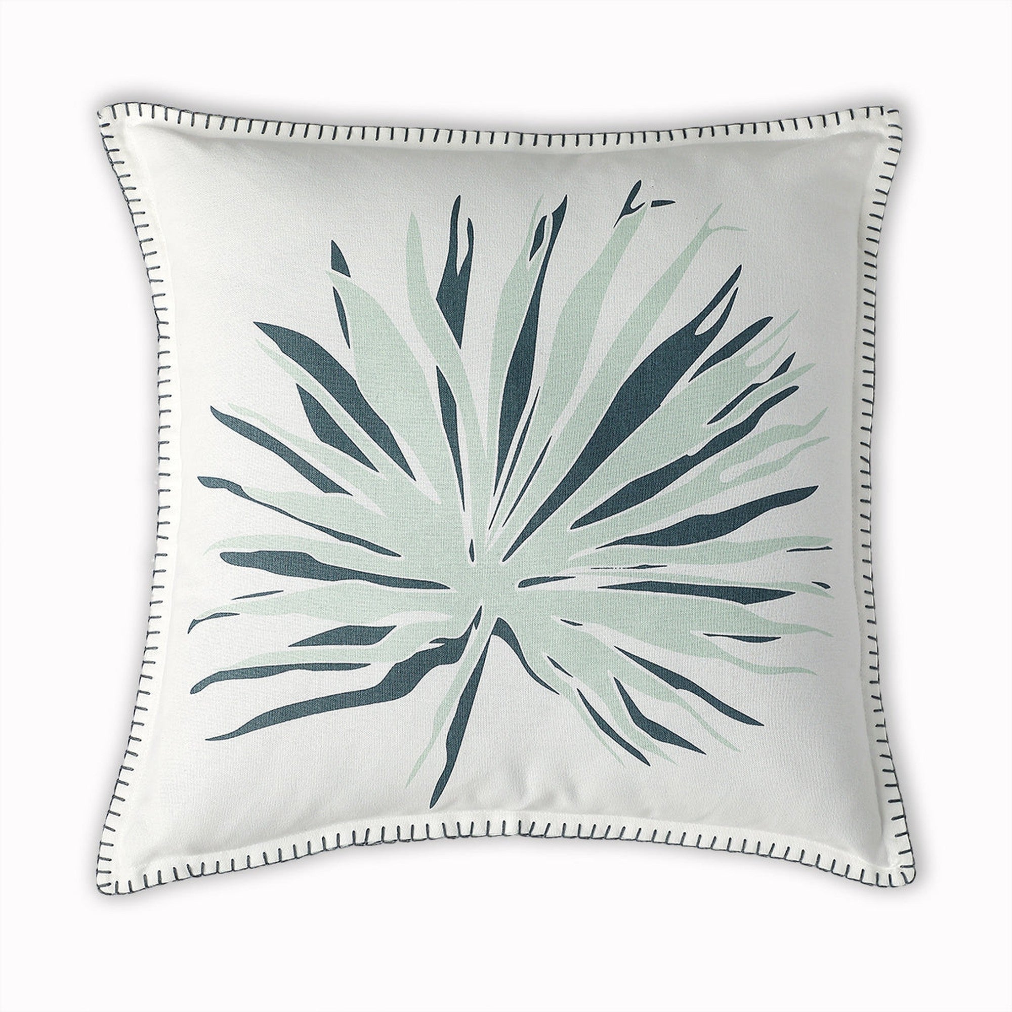 Housse De Coussin Toile De Coton 50X50 Palma Bleu Glacier