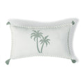 Housse De Coussin Toile De Coton 50X30 Oasis Bleu Glacier