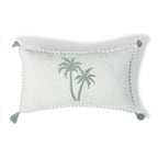 Housse De Coussin Toile De Coton 50X30 Oasis Bleu Glacier