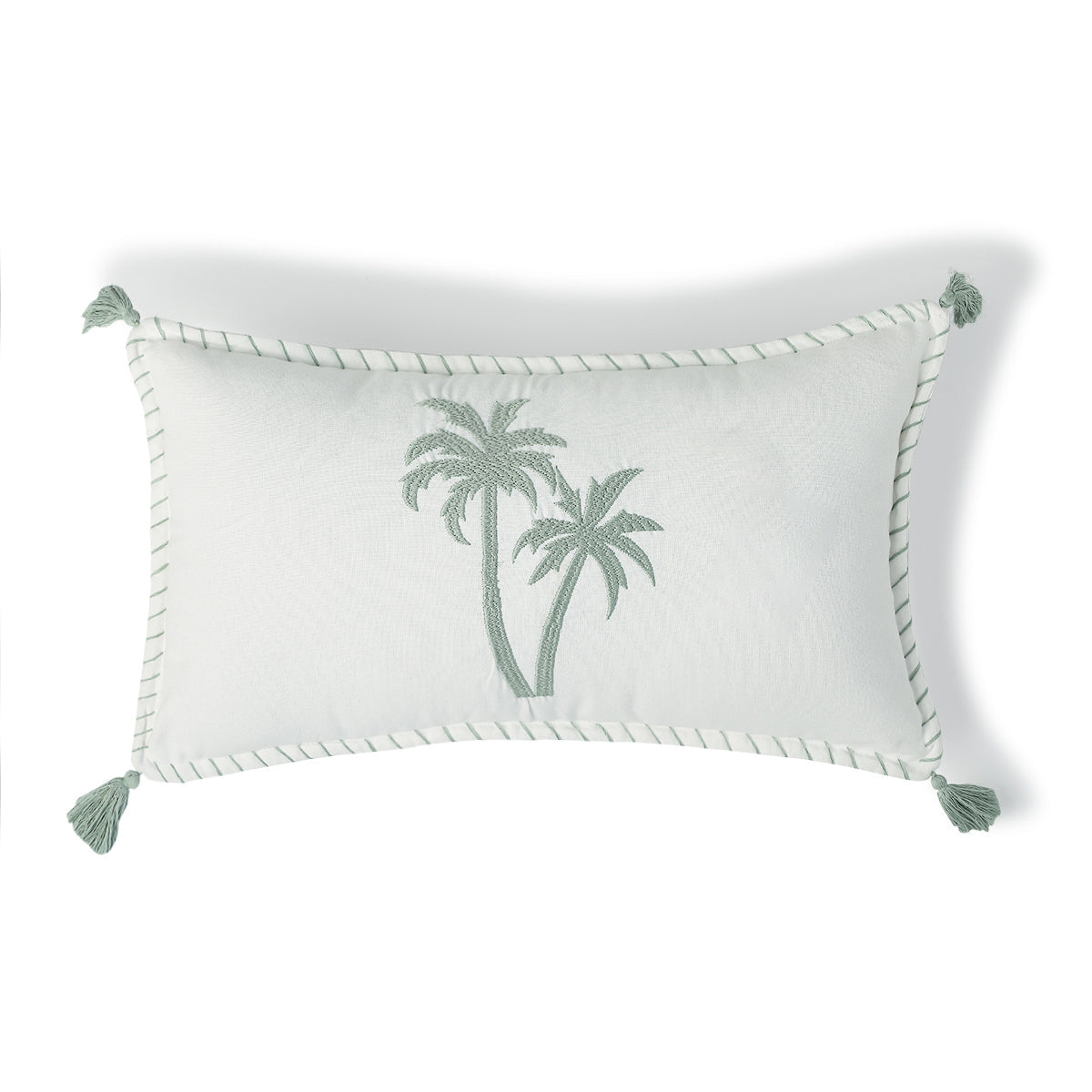 Housse De Coussin Toile De Coton 50X30 Oasis Bleu Glacier