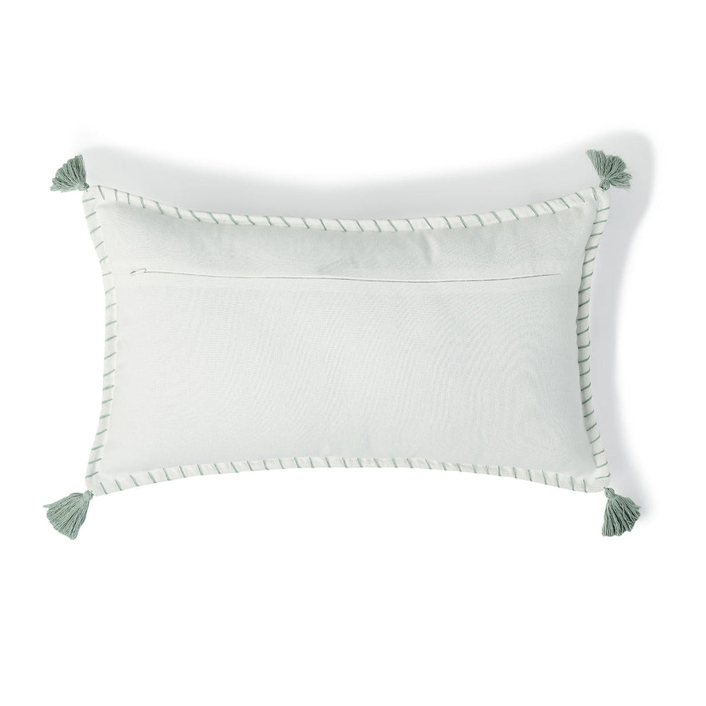 Housse De Coussin Toile De Coton 50X30 Oasis Bleu Glacier