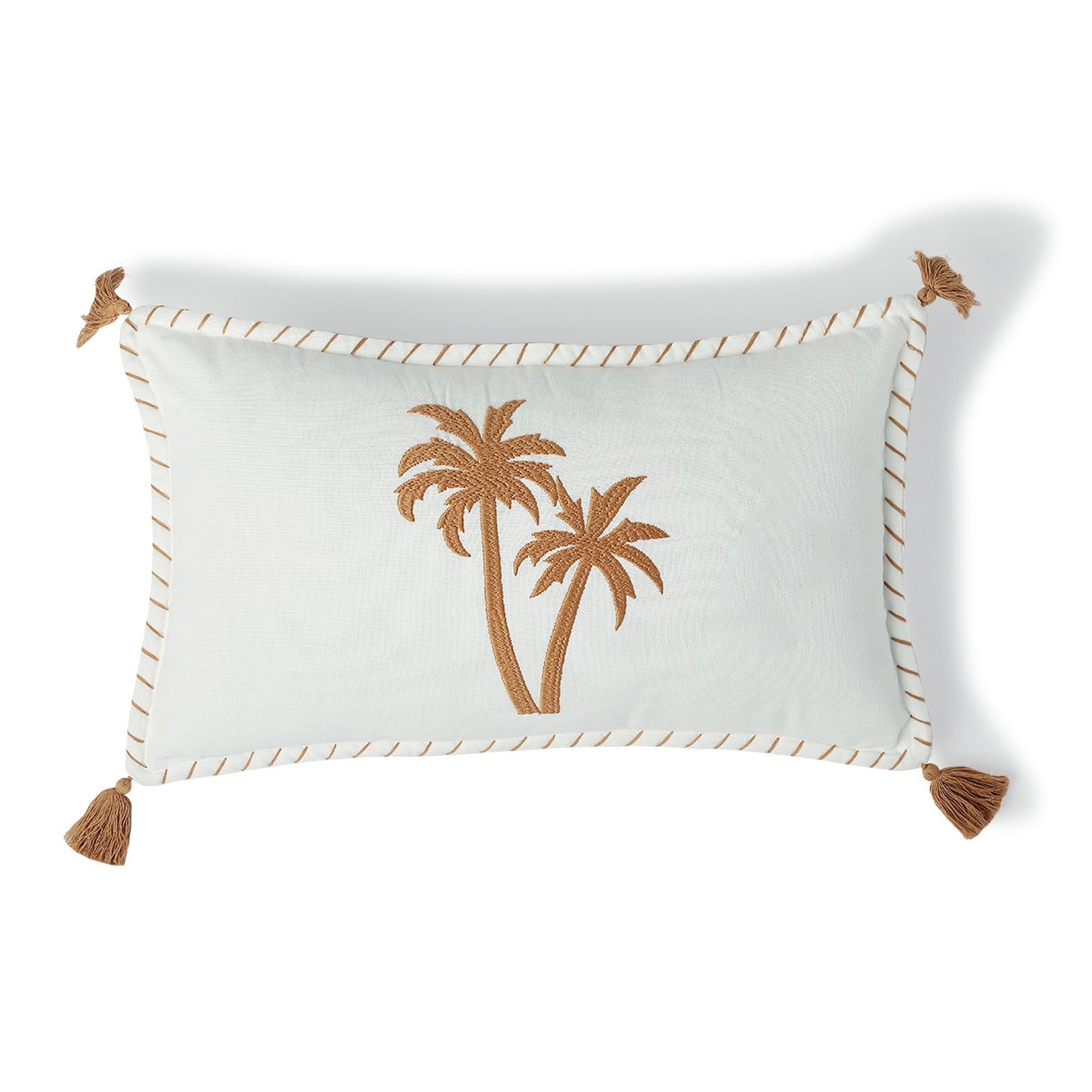 Housse de coussin toile de coton 50x30 OASIS terre de sienne