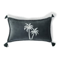 Oasis Velours - Housse De Coussin - Velours De Coton - Bleu Orage