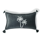 Oasis Velours - Housse De Coussin - Velours De Coton - Bleu Orage