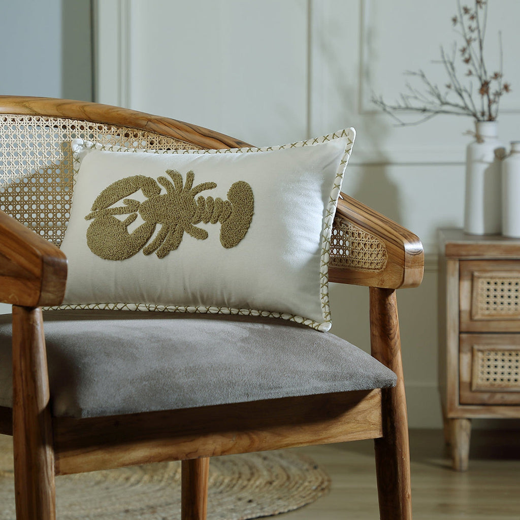 Housse De Coussin Toile De Coton 50X30 Lobster Sable