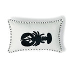 Housse De Coussin Toile De Coton 50X30 Lobster Bleu Marine