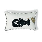 Housse De Coussin Toile De Coton 50X30 Lobster Bleu Marine