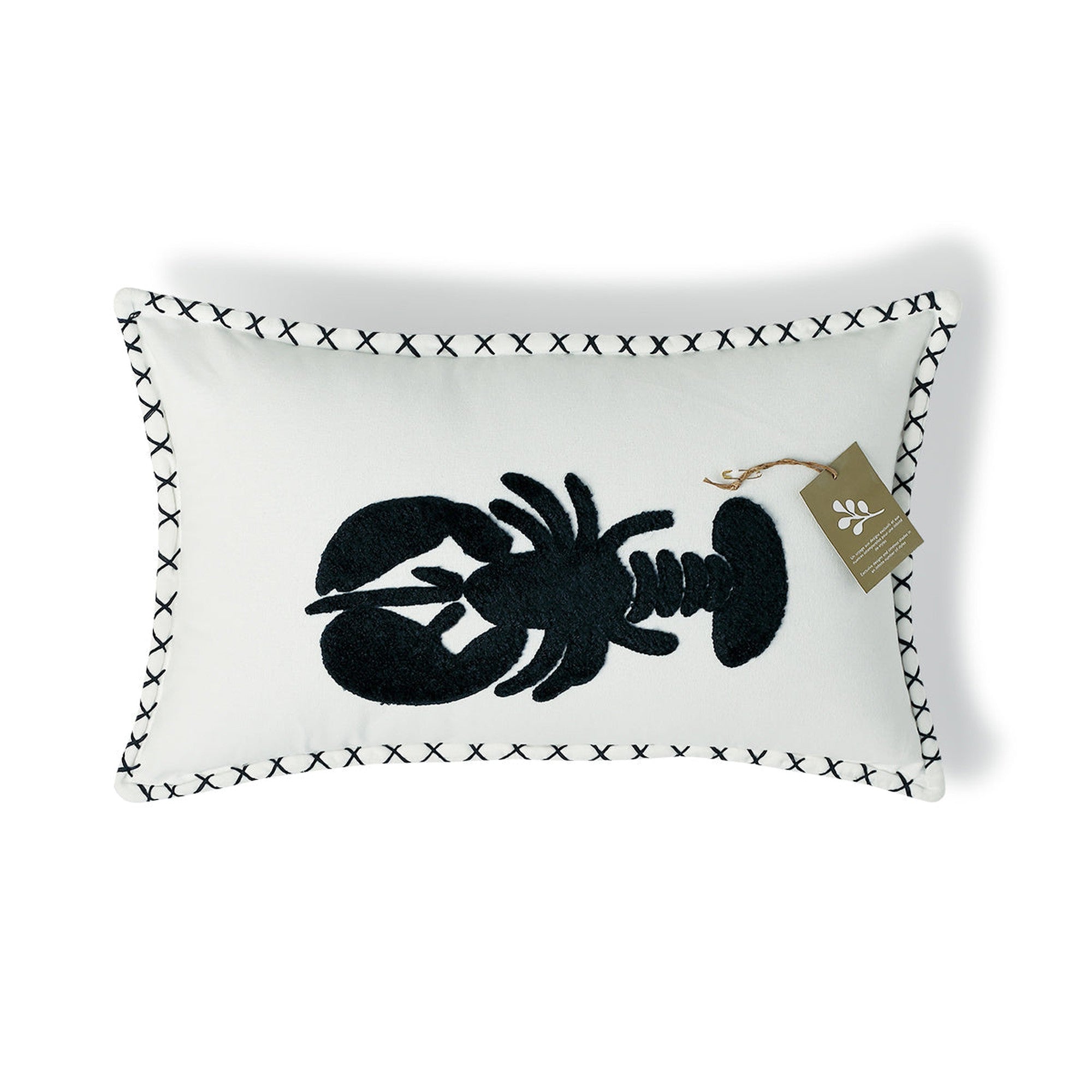Housse De Coussin Toile De Coton 50X30 Lobster Bleu Marine