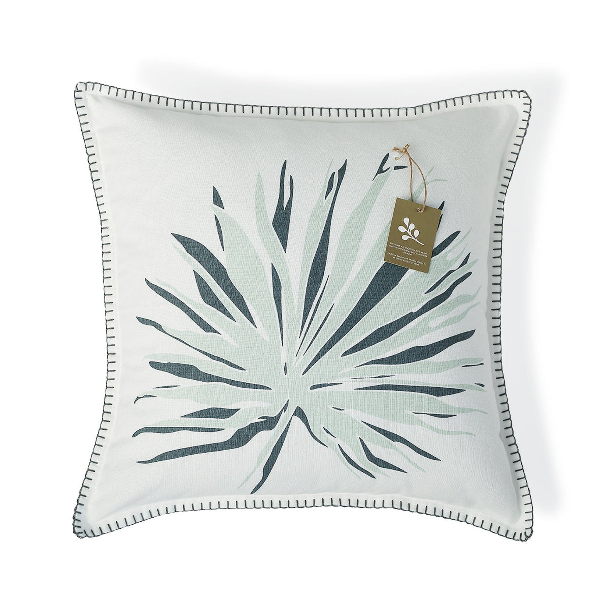 Palma - Coussin - Toile De Coton - Bleu Glacier