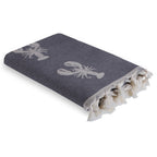 Fouta Jacquard Coton 100X200 Homard Gris Moyen