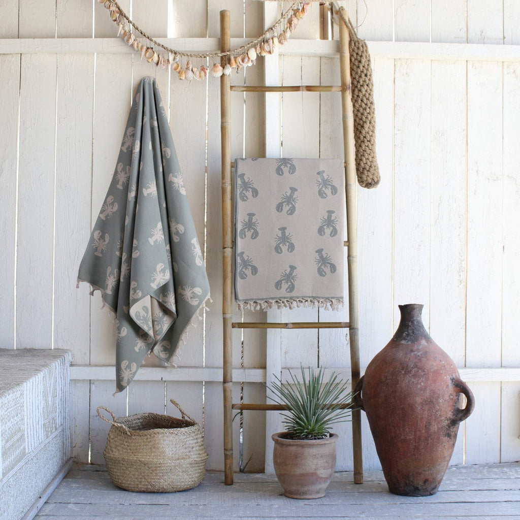 Jacquard cotton fouta 100x200 LOBSTER water green