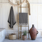 Fouta jacquard coton 100x200 CABANA noir