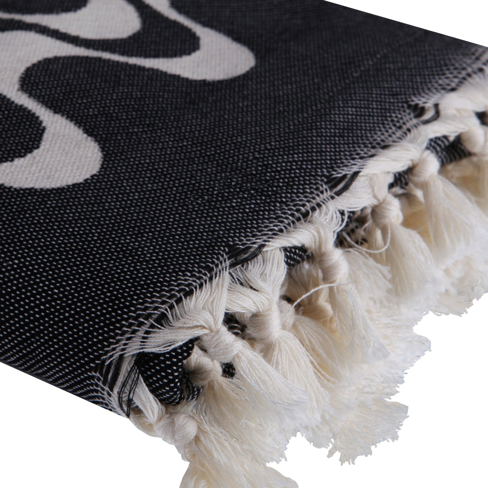 Fouta jacquard coton 100x200 CABANA noir