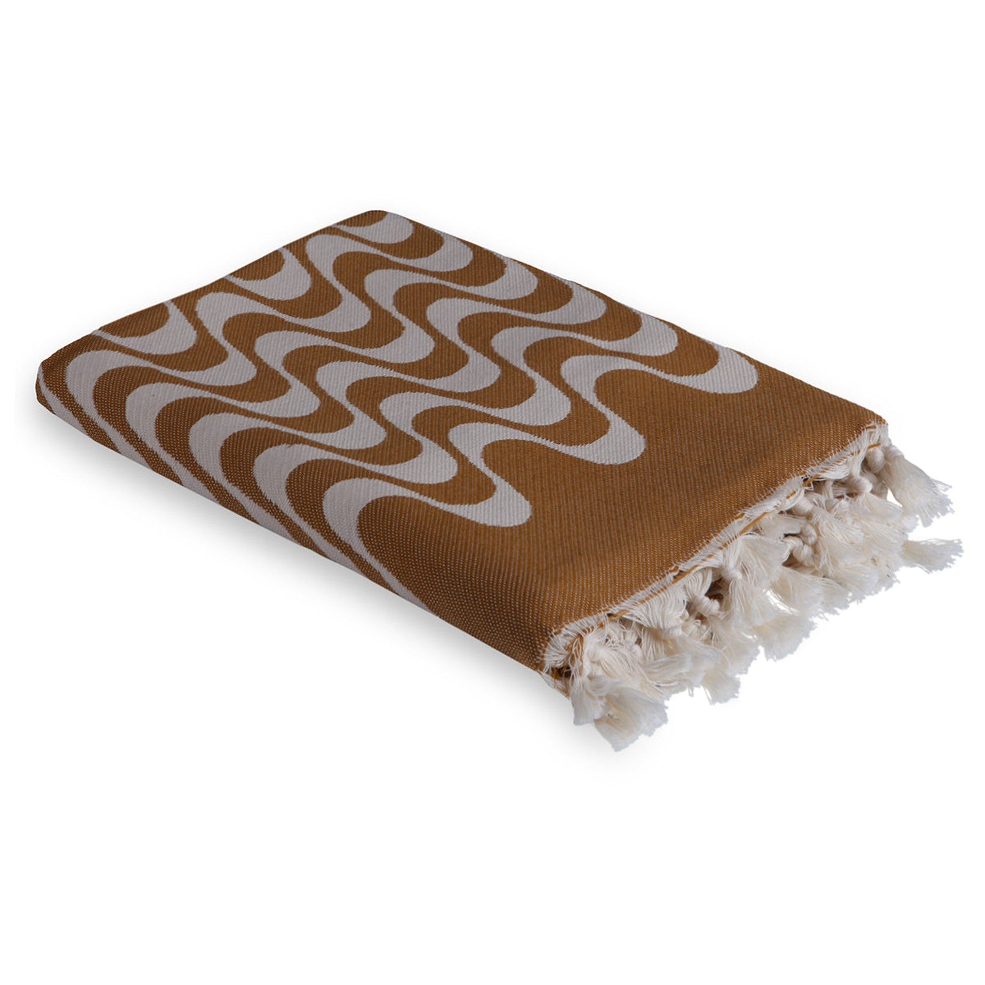 Jacquard cotton fouta 100x200 CABANA mustard yellow