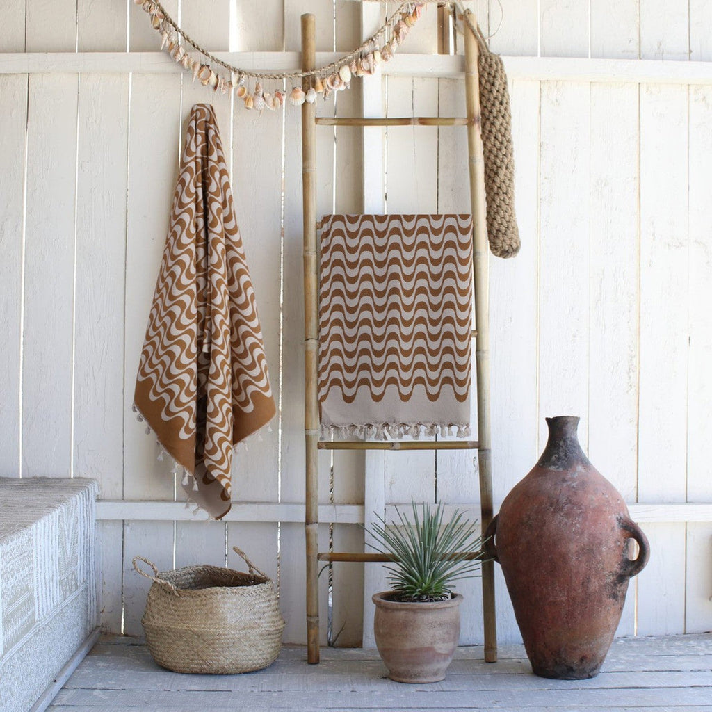 Jacquard cotton fouta 100x200 CABANA mustard yellow