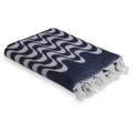 Cotton jacquard fouta 100x200 CABANA navy blue