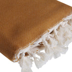 Jacquard cotton fouta 100x200 PALM TREE mustard yellow