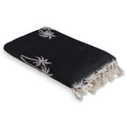 Fouta Jacquard Coton 100X200 Palmier Noir