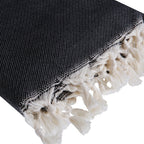 Fouta Jacquard Coton 100X200 Palmier Noir