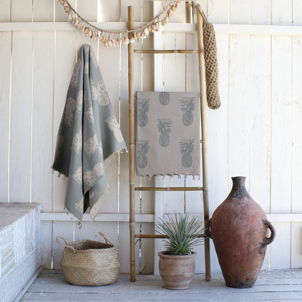 Jacquard cotton fouta 100x200 PINEAPPLE water green